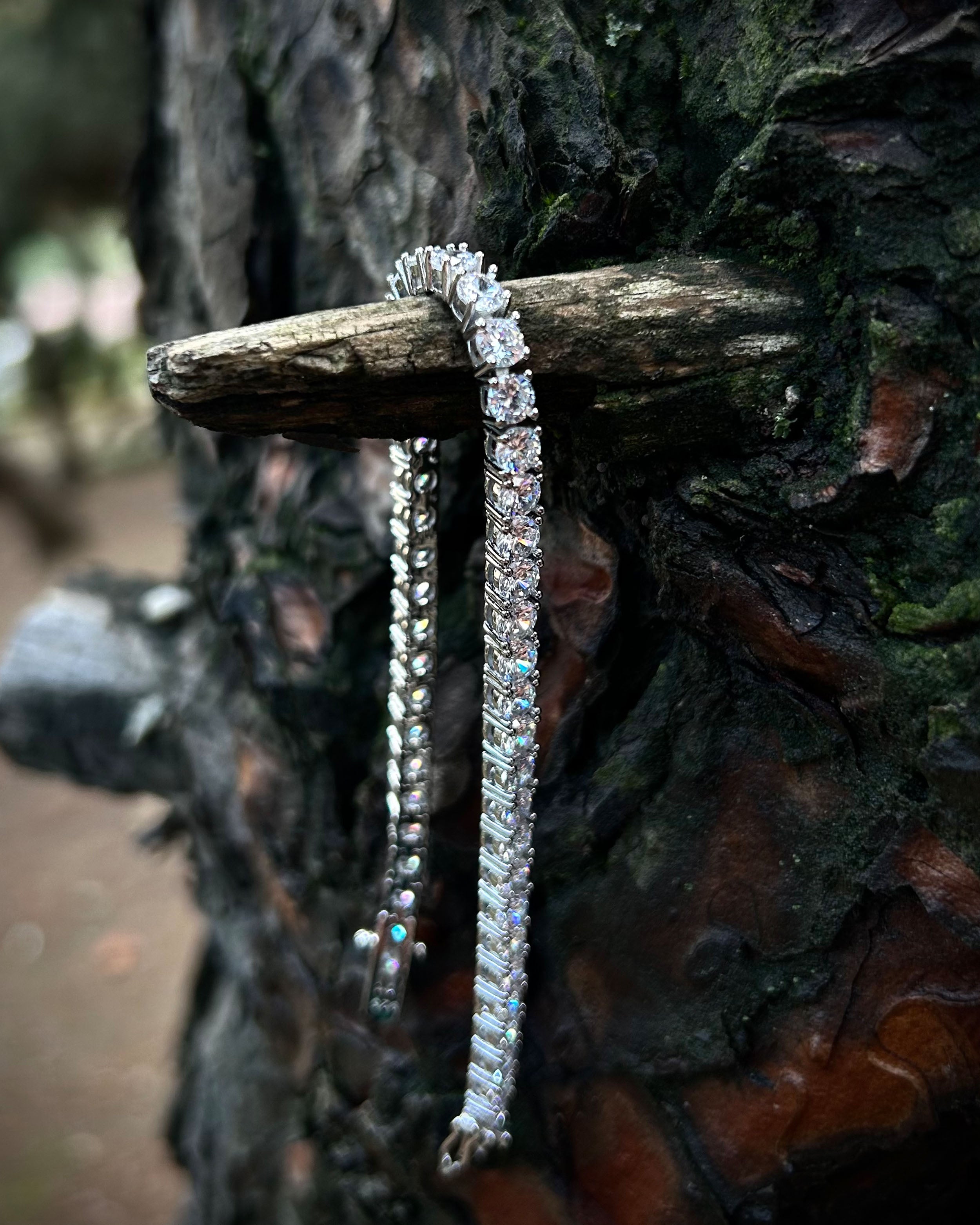 Rhodium Plated Sterling Silver Tennis Bracelet - Elegant & Sparkling