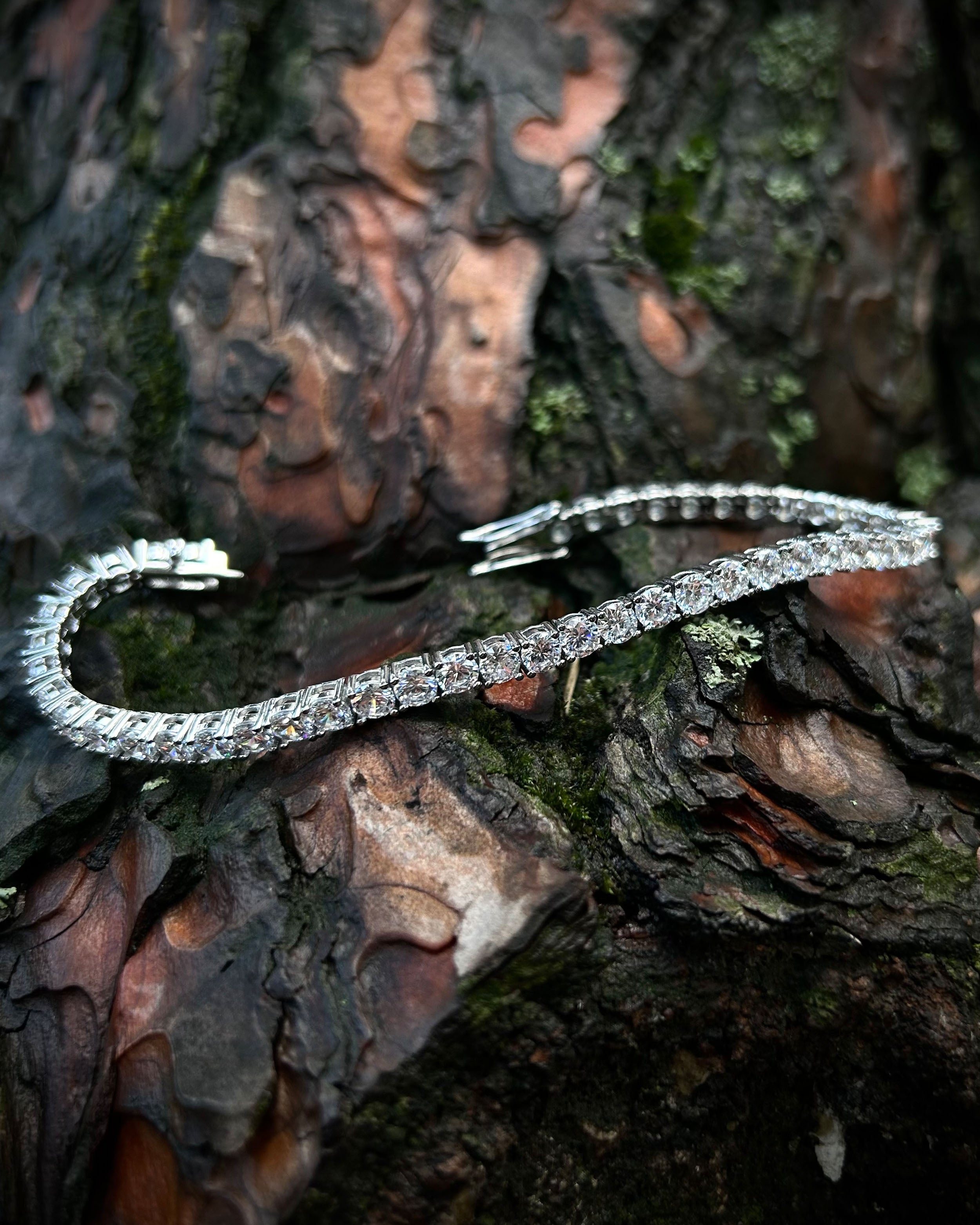 Rhodium Plated Sterling Silver Tennis Bracelet - Elegant & Sparkling