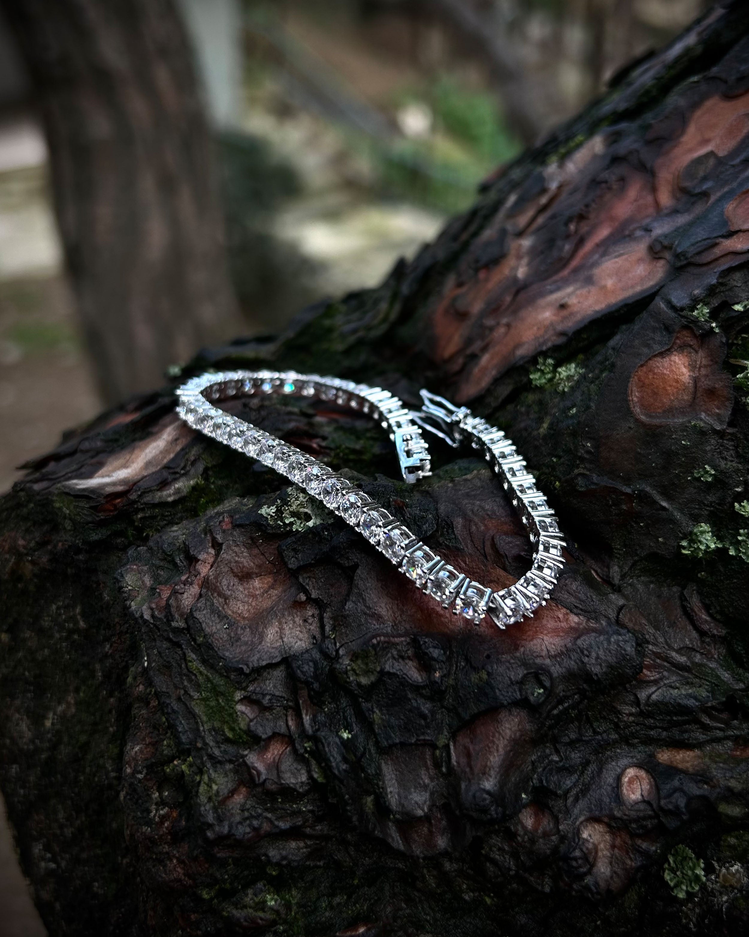Rhodium Plated Sterling Silver Tennis Bracelet - Elegant & Sparkling