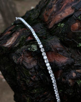 Rhodium Plated Sterling Silver Tennis Bracelet - Elegant & Sparkling