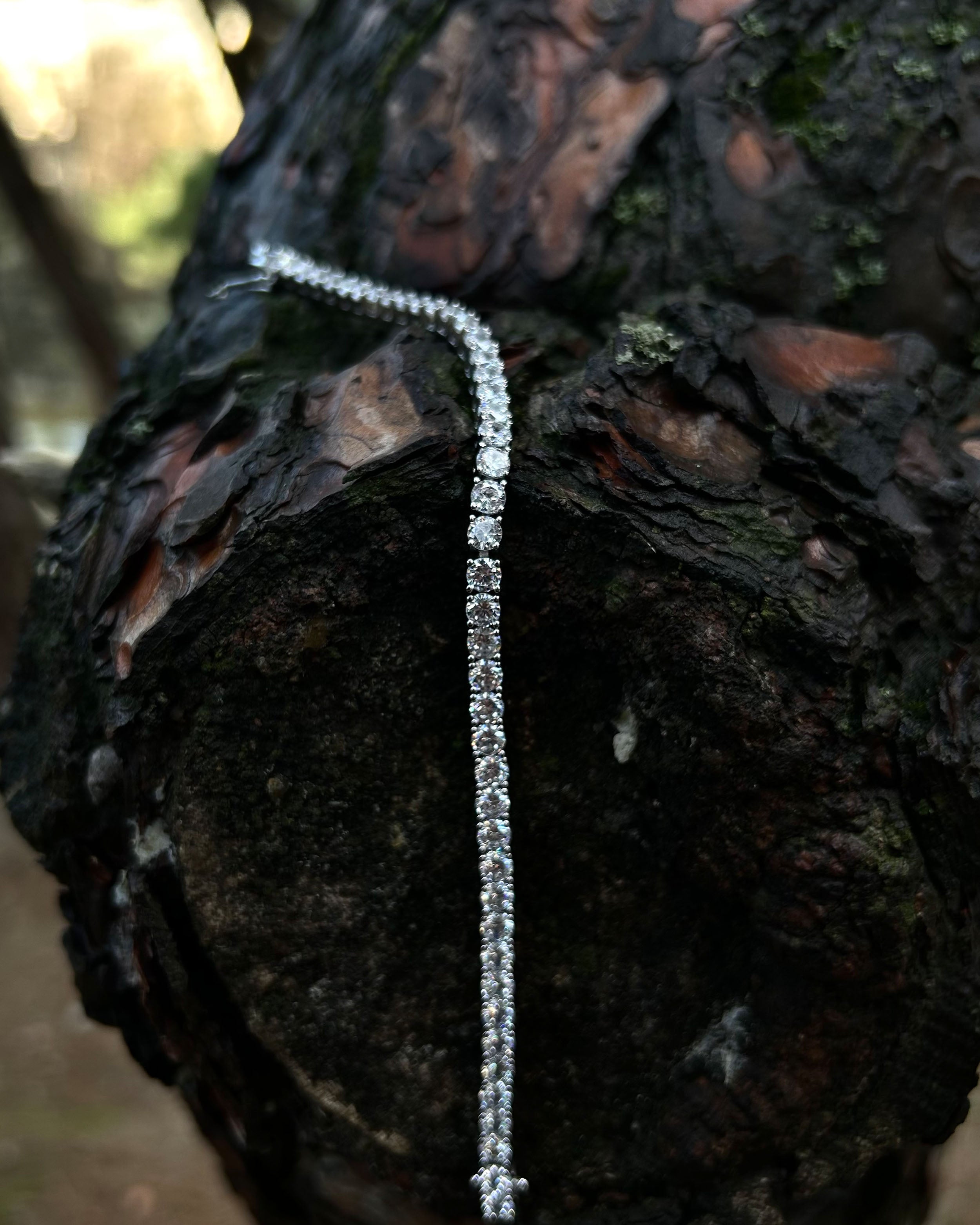 Rhodium Plated Sterling Silver Tennis Bracelet - Elegant & Sparkling