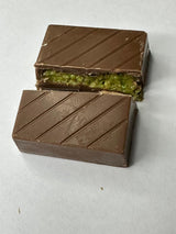 Gourmet Knafeh Pistachio Milk Chocolate Squares - 14g x 75 Count Round Box