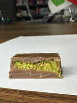 Premium Knafeh Pistachio Milk Chocolate Squares - 14g x 75 Count Round Box