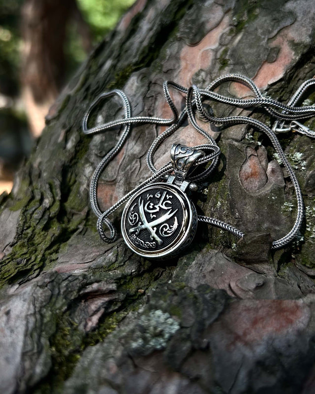 925 Sterling Silver Rotating Sword Pendant - Spiritual Inscription