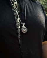 925 Sterling Silver Rotating Sword Pendant - Spiritual Inscription