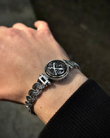 925 Sterlingsilber Zulfiqar Kettenarmband – Graviertes symbolisches Design