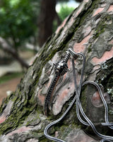 Håndlavet sterling sølv løvehoved Zulfiqar vedhæng halskæde