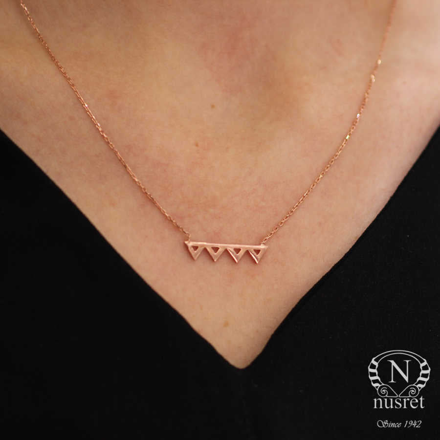 Sterling Silver Minimalist Tiny Triangles Pendant Necklace