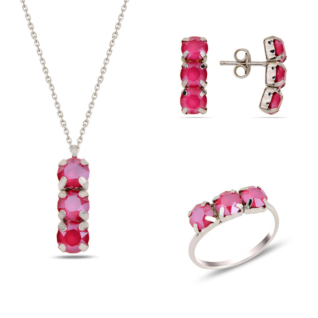 Elegant Jewelry Set - Modern Three-Element Horizontal Design
