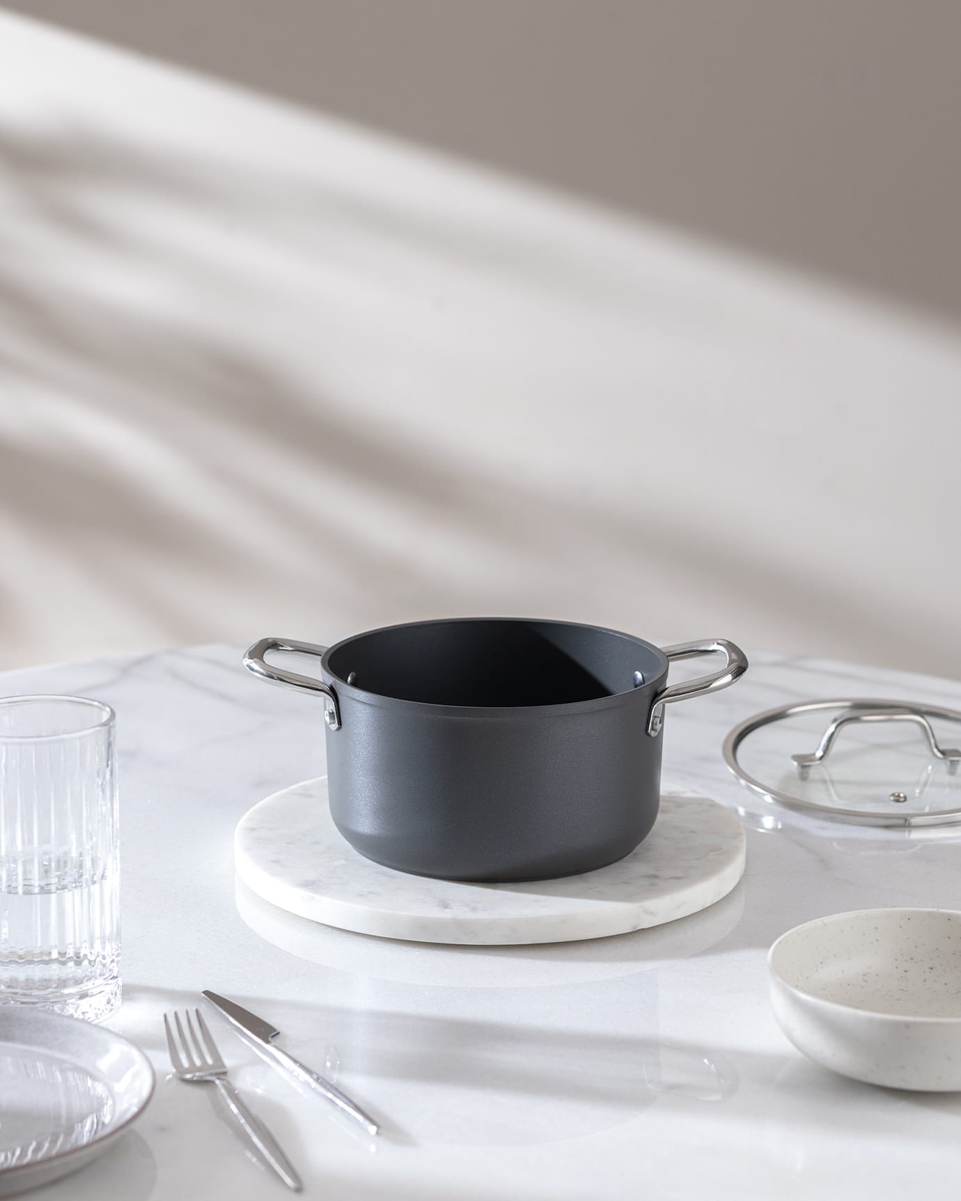 18cm Titanium Nonstick Deep Cooking Pot - Anthracite