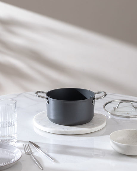 18cm Titanium Nonstick Deep Cooking Pot - Anthracite