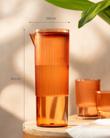 Durable Plastic Carafe - Modern Ribbed Design for Entertaining