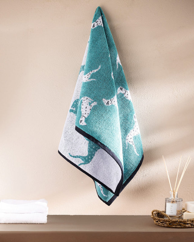 100% Cotton Face Towel - Dalmatian Yarn-Dyed Pattern