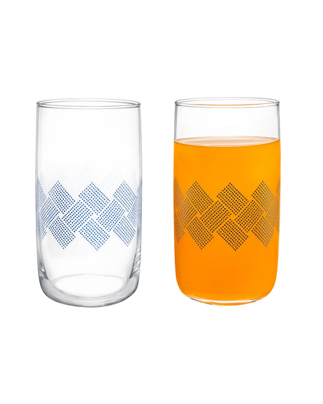 Glass 4-Piece Beverage Set - Blue Rugs Musette Design