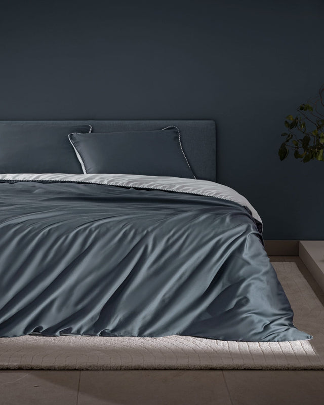 100% Cotton Sateen King Size Duvet Cover Set - Elegant Print