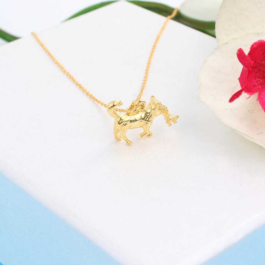 Sterling Silver Mother Dog & Puppy Love Pendant Necklace