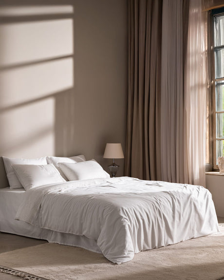 Premium 100% Cotton Embroidered Sateen Duvet Cover Set - Full/Double
