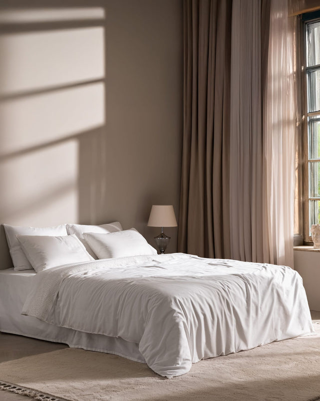 Premium 100% Cotton Embroidered Sateen Duvet Cover Set - Full/Double