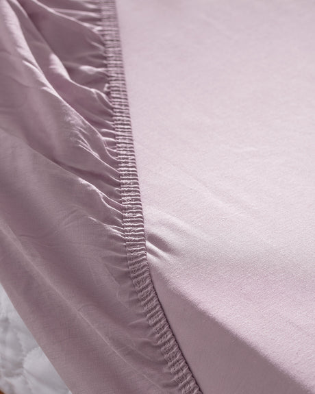 King Size 100% Cotton Ranforce Fitted Sheet - Dusty Rose