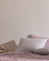 Soft 100% Cotton Pillowcase Set - Grey & White - 2-Pack
