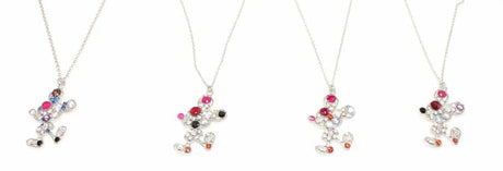 Sterling Silver Cute Mouse Necklace - Zircon Embellished