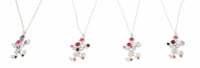 Sterling Silver Cute Mouse Necklace - Zircon Embellished