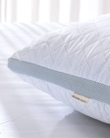 Climate Control Pillow - Temperature Regulating Bed Pillow for All Seasons - White/Light Grey