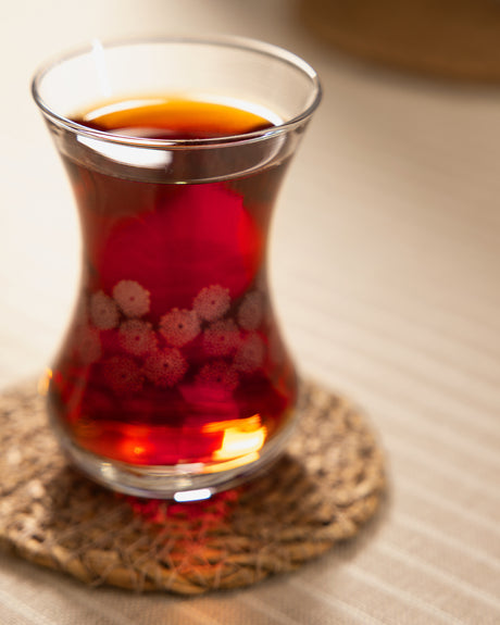 Clear Glass Tea Set - White Flowers Floral Design