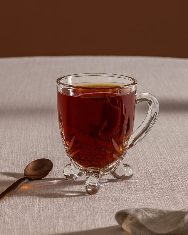 Elegant Clear Glass Tea Cup Set - Modern Minimalist Design