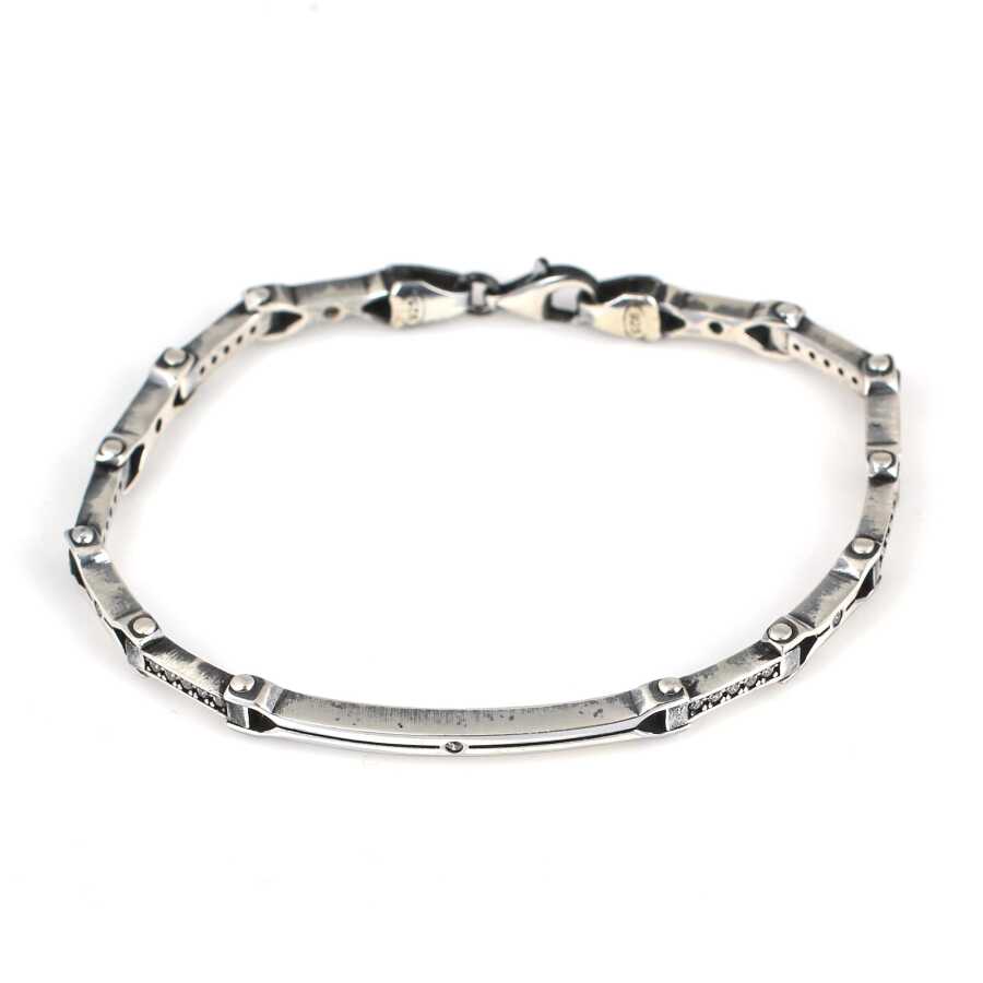 925 Sterling Silver Zircon Cast Design Bracelet