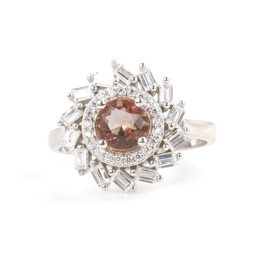 925 Sterling Silver Zultanite & Baguette Wind Rose Ring