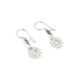 925 Sterling Silver Dangle Sun Earrings - Radiant Celestial Motif