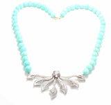 Sterling Silver Amazonite Pendant Necklace - Natural Gemstone