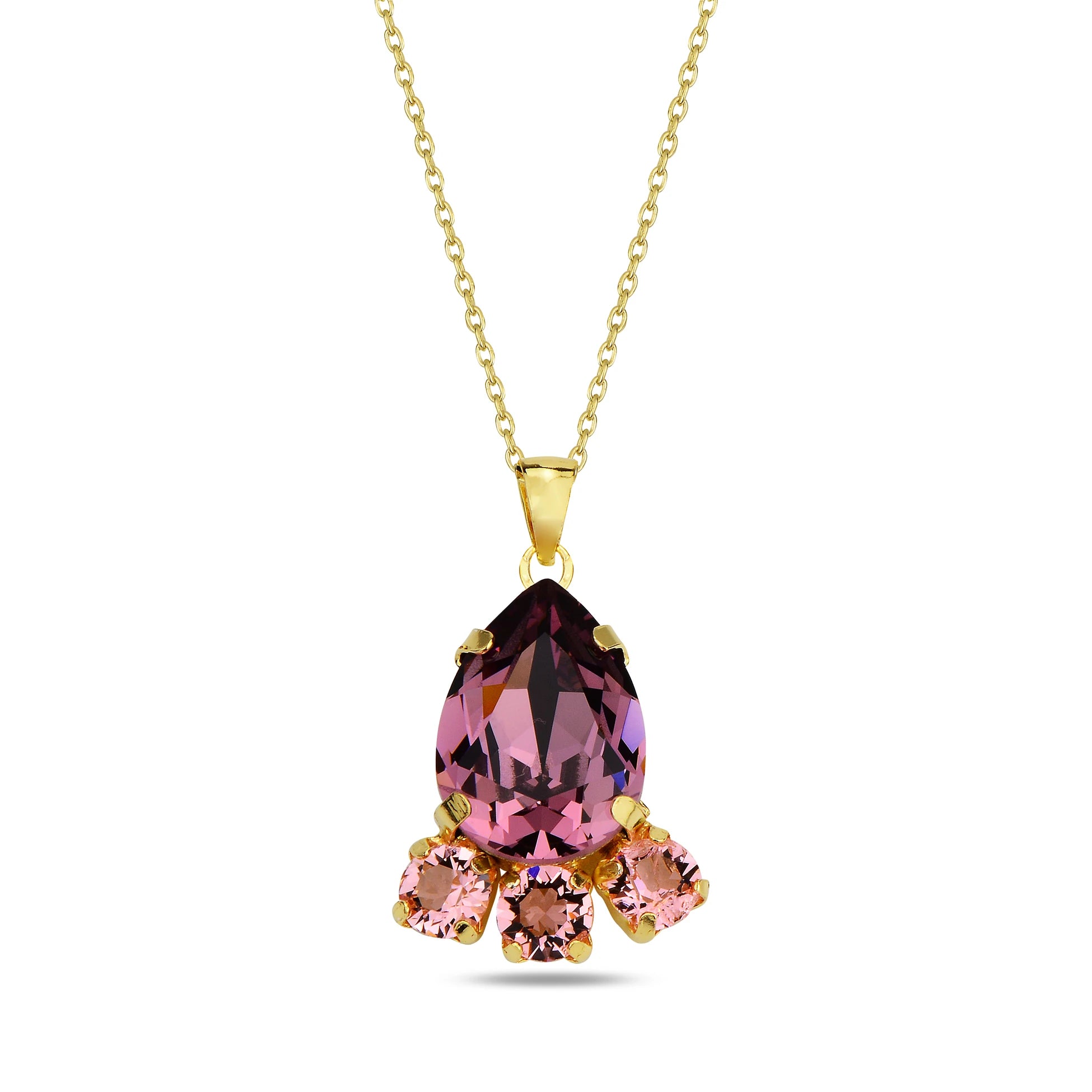 Crystal Chandelier Necklace - Elegant Marquise & Pear-Cut Design