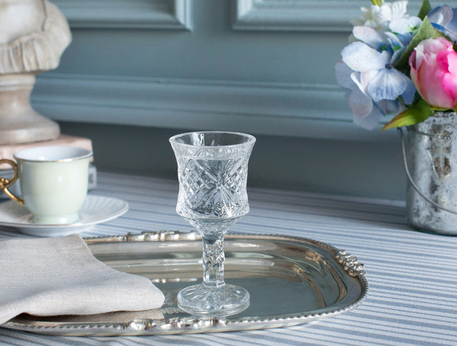 Glass 4-Piece Footed Coffee Accompaniment Set - Elegant Clear Style