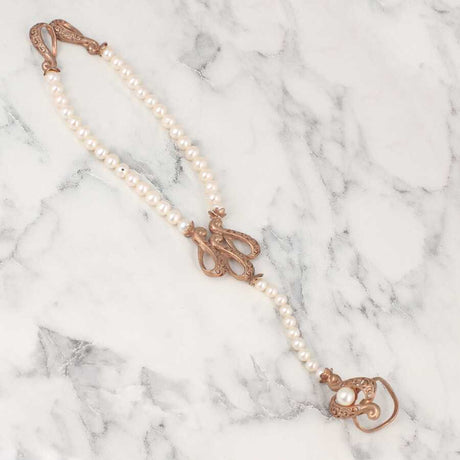 Premium Sterling Silver Swan Pearl Shahmaran Bracelet