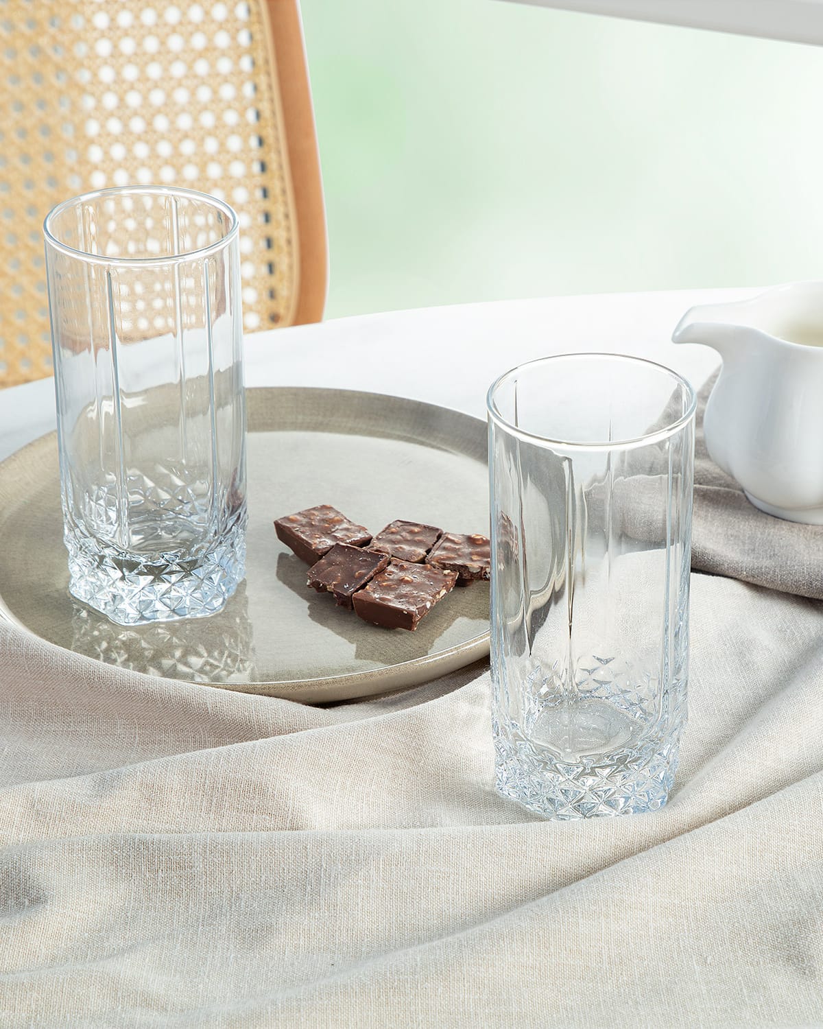 Clear Glass 4-Piece Beverage Glasses - Modern Everyday Drinkware