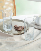 Clear Glass 4-Piece Beverage Glasses - Modern Everyday Drinkware