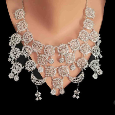 Premium 925 Sterling Silver Moon Filigree Necklace