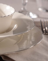 New Bone China 6-Person Dinner Set - Gold & Platinum Accents