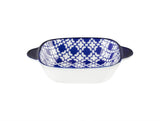 Nový čtvercový talíř z kostního porcelánu - design Rêve Bleu s držadlem