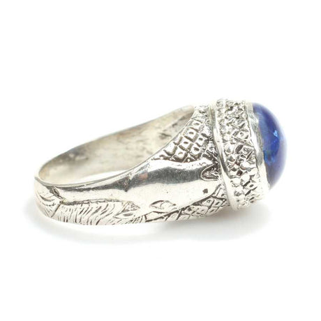 Exquisite 925 Sterling Silver Lapis Oval Cabochon Ring