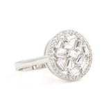 925 Sterling Silver Baguette Zircon Ring - Contemporary Round Design