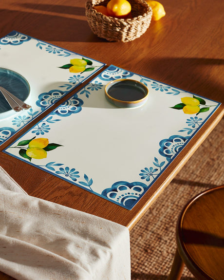 Citron Lemon Print Dining Table Placemat - Modern Kitchen Decor