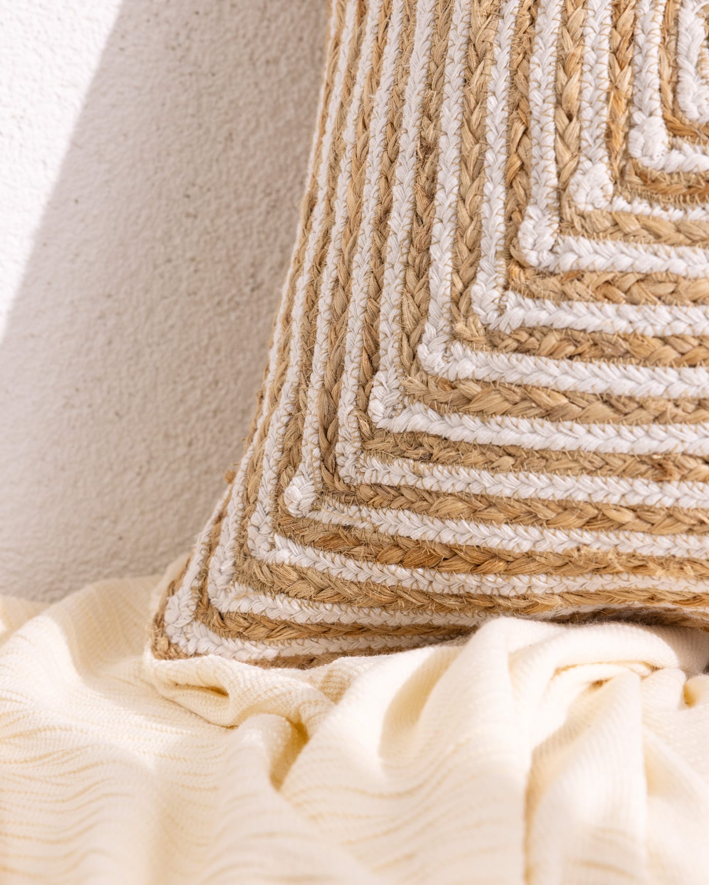 Natural Jute Decorative Pillow Cover - Trocadero Style