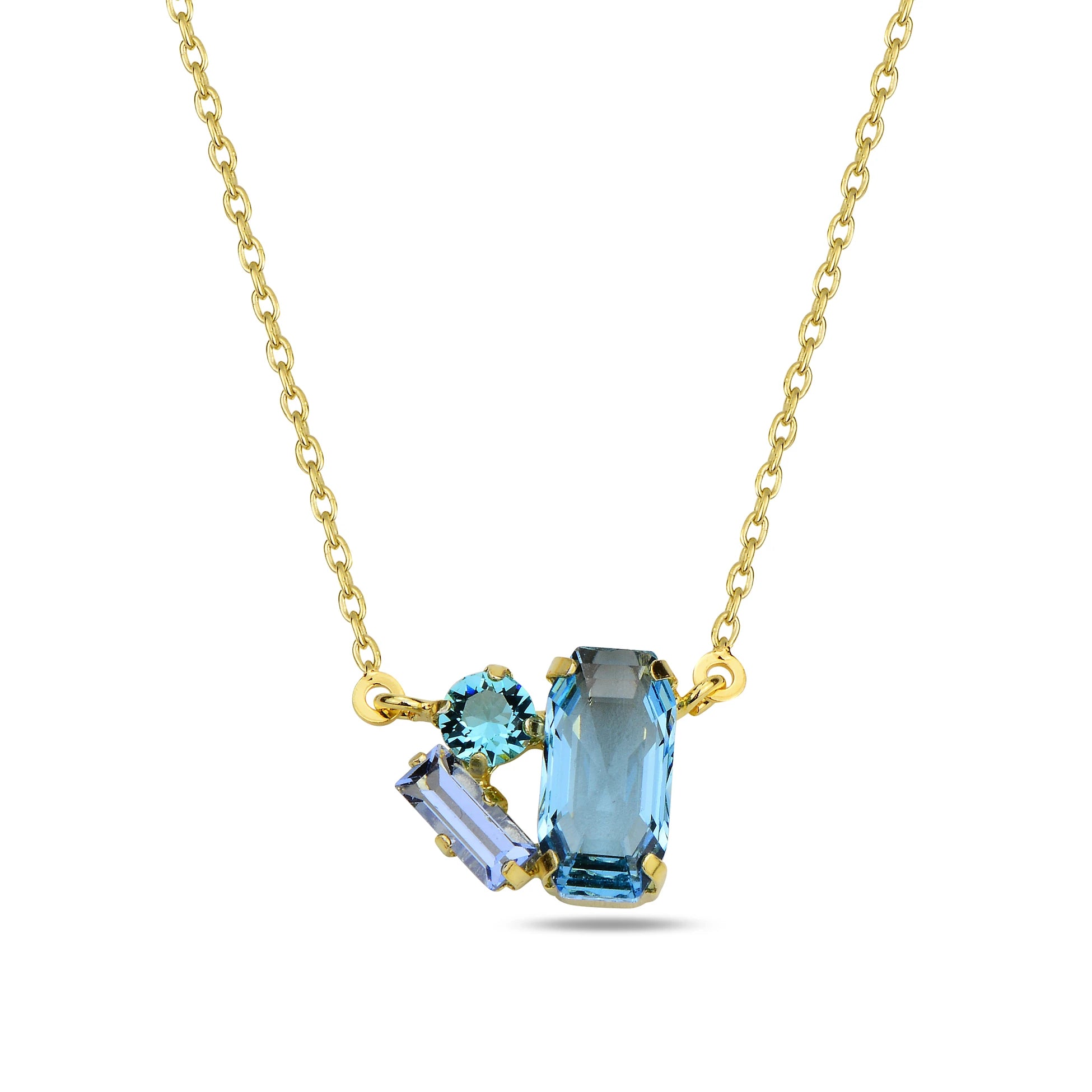 Contemporary Triple Element Necklace - Modern Minimalist Style