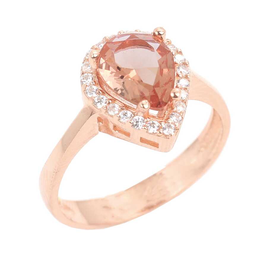 925 Sterling Silver Zultanite Teardrop Halo Ring - Color Change Gemstone