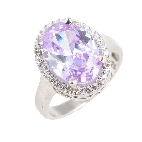 Premium 925 Sterling Silver Oval Amethyst Ring