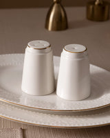 New Bone China 6-Person Dinnerware Set - Elegant White & Gold