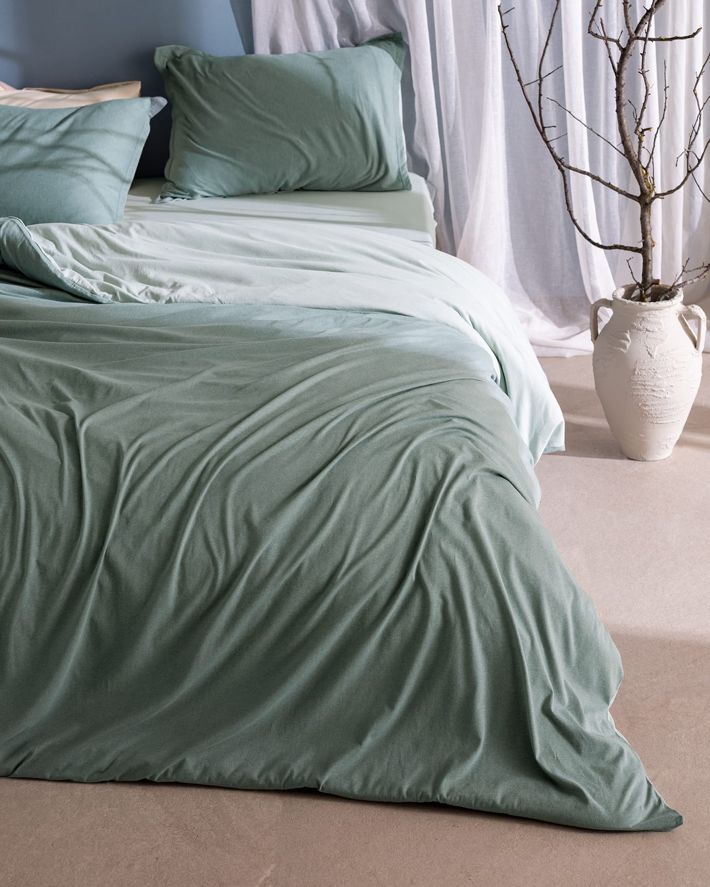 Cotton Blend Jersey Duvet Cover Set - Soft & Fitted Comfort